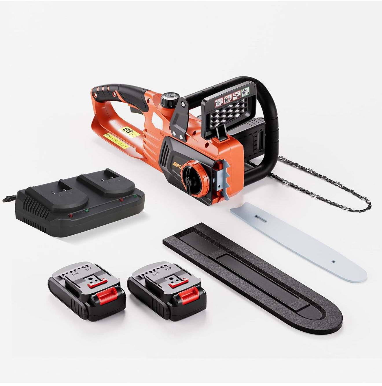 Akku Kettensäge 40 V – 30 cm, Brushless Motor, 2 Akkus & Ladegerät