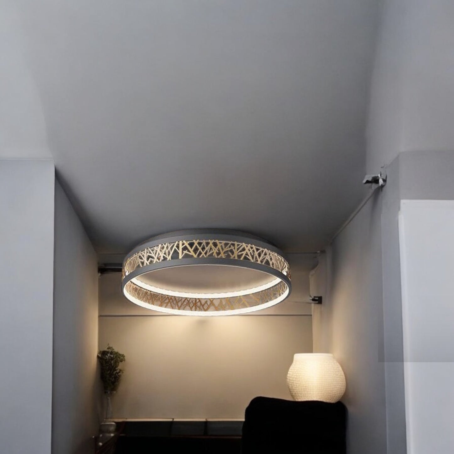 ALTIN™ LED Deckenleuchte mit Fernbedienung – Dimmbar, Ø52 cm, Modernes Schwarz-Gold Design für Wohnzimmer, Schlafzimmer & Büro