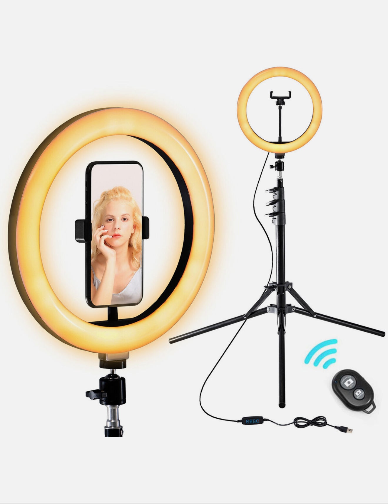 ALTIN™ 10” LED Selfie Ringlicht mit Handyhalter & Stativ – Dimmbar, Höhenverstellbar bis 160 cm, USB-Betrieb & Bluetooth-Fernauslöser – Ideal für Make-up, Livestream, Videoaufnahmen