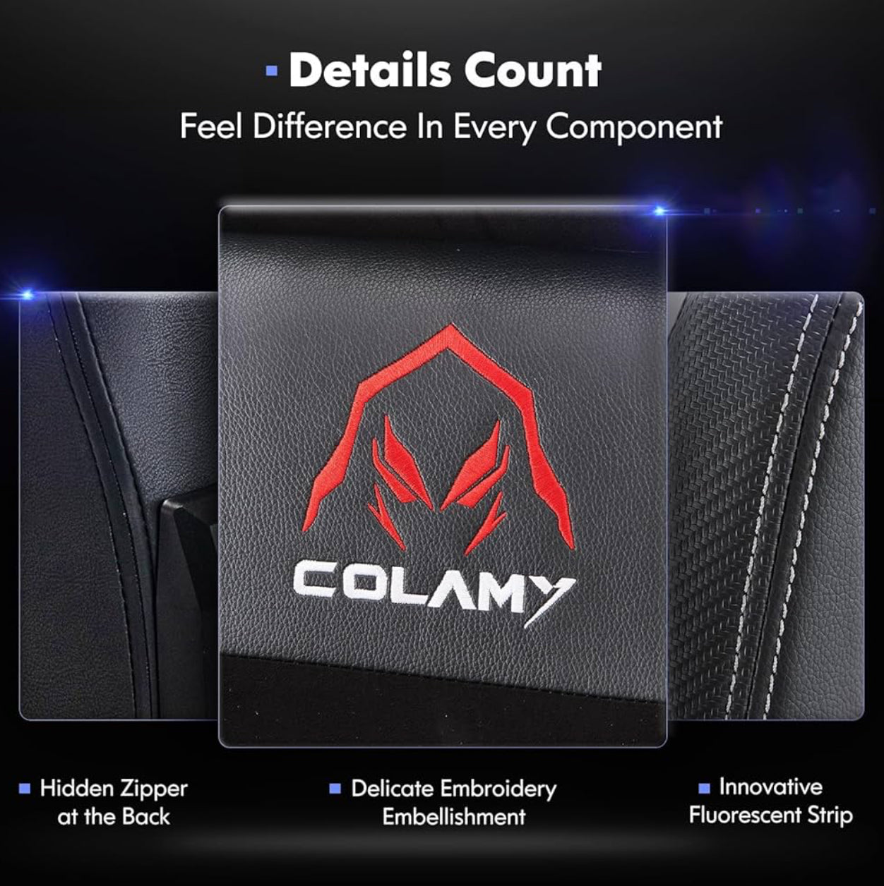 COLAMY Gaming-Stuhl XXL PU-Leder 159–181kg 3D / 4D Armlehnen Bürostuhl ( Grau !!!! )
