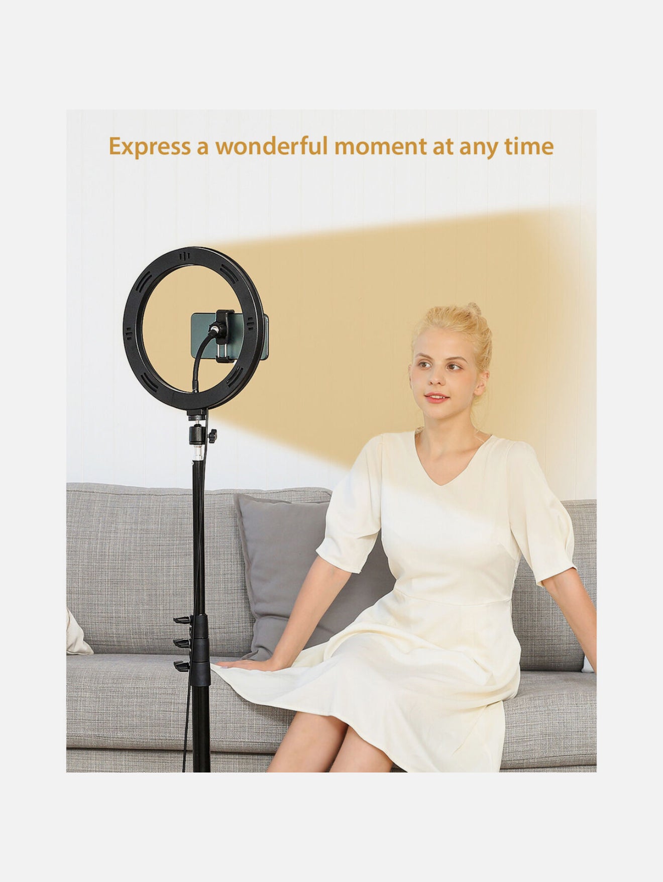 ALTIN™ 10” LED Selfie Ringlicht mit Handyhalter & Stativ – Dimmbar, Höhenverstellbar bis 160 cm, USB-Betrieb & Bluetooth-Fernauslöser – Ideal für Make-up, Livestream, Videoaufnahmen