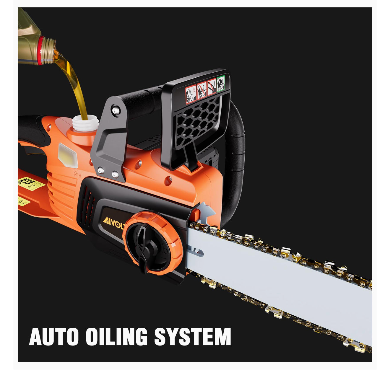 Akku Kettensäge 40 V – 30 cm, Brushless Motor, 2 Akkus & Ladegerät