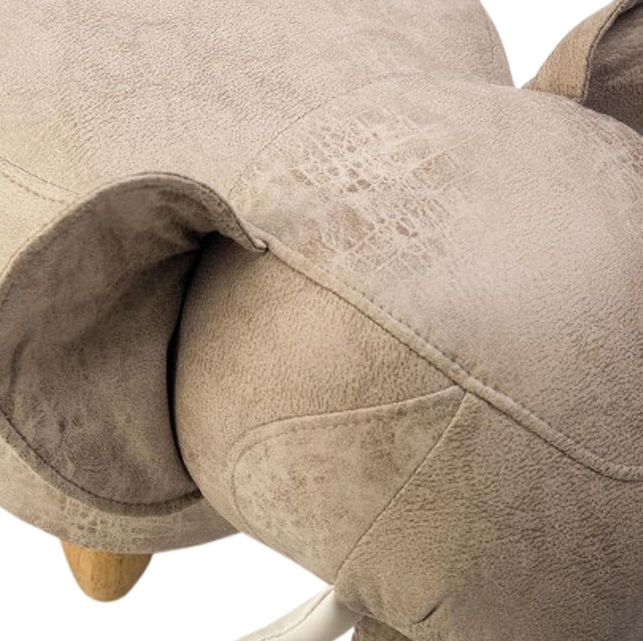 ALTIN™ Tierhocker Elefant – Kinder Sitzhocker 68x35x36 cm | Kunstleder & Massivholzbeine | Polsterhocker fürs Kinderzimmer & Spielzimmer – Grau