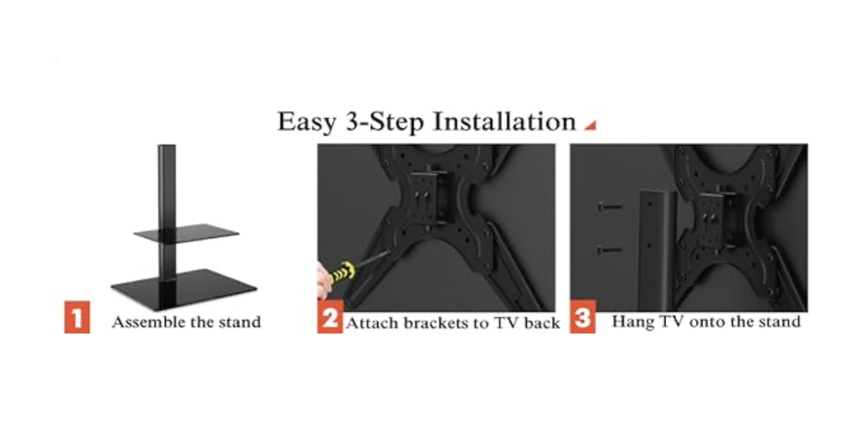 ALTIN™ TV Standfuß 32–55 Zoll – Höhenverstellbar, Schwenkbar – Universal TV-Ständer mit 2 Ablagen für LED LCD QLED OLED – Bis 60 Zoll & 35 kg