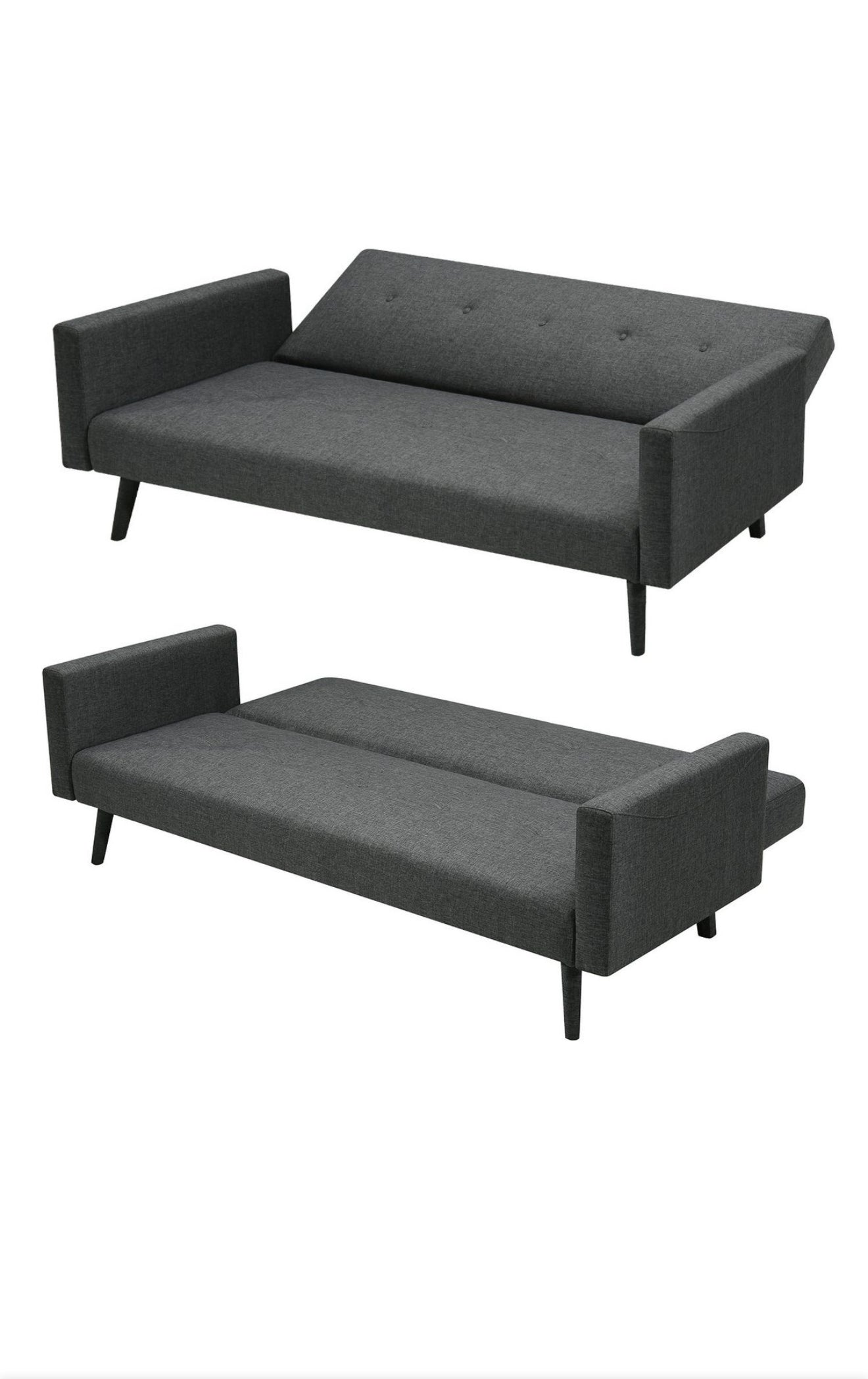 ALTIN™ Schlafsofa Grau & Dunkelgrau – Elegantes 2-in-1 Sofa mit Samtbezug und Klappfunktion für stilvolle Wohn- & Schlafzimmer