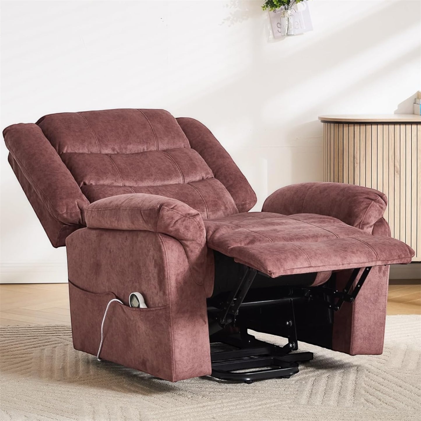 Elektrischer Relax- & Massagesessel mit 2 Motoren, Aufstehhilfe, Massage- & Heizfunktion – Komfort auf Knopfdruck