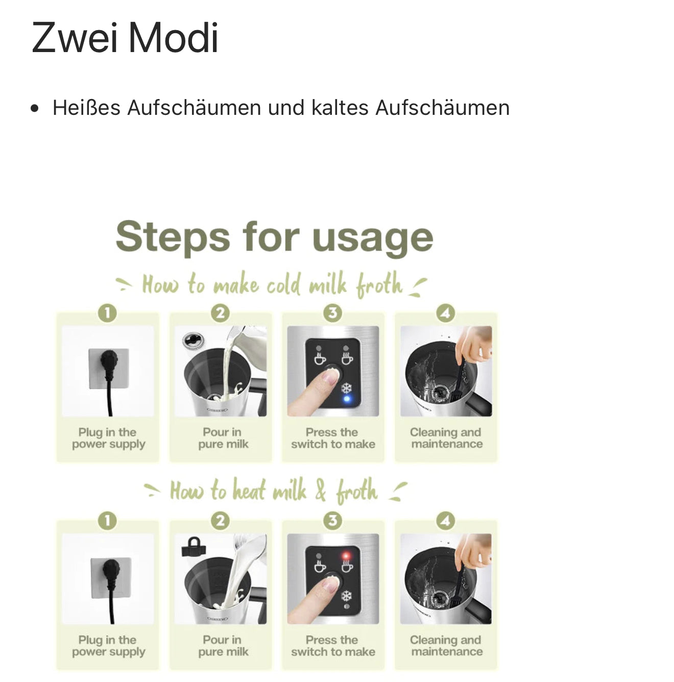 HiBREW M3A 4-in-1 Milchaufschäumer – Vollautomatischer Milchwärmer, Kalt-/Heißaufschäumung, 130 ml Kapazität, Antihaftbeschichtet, Präzise Temperaturkontrolle, Silber