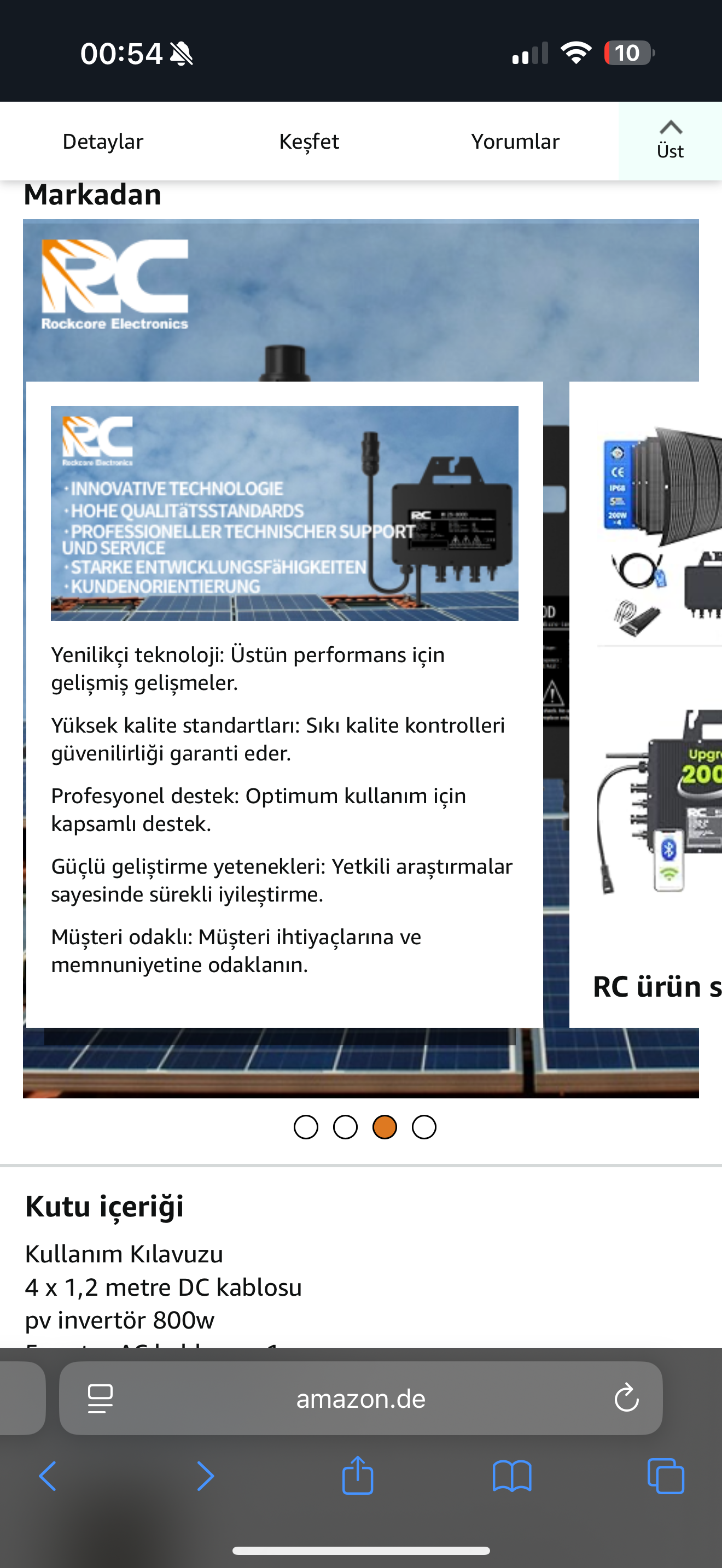 RC Mikroinverter 800W Solar Wechselrichter, 26–60V DC, MPPT, WiFi/Bluetooth, IP67, Balkonkraftwerk