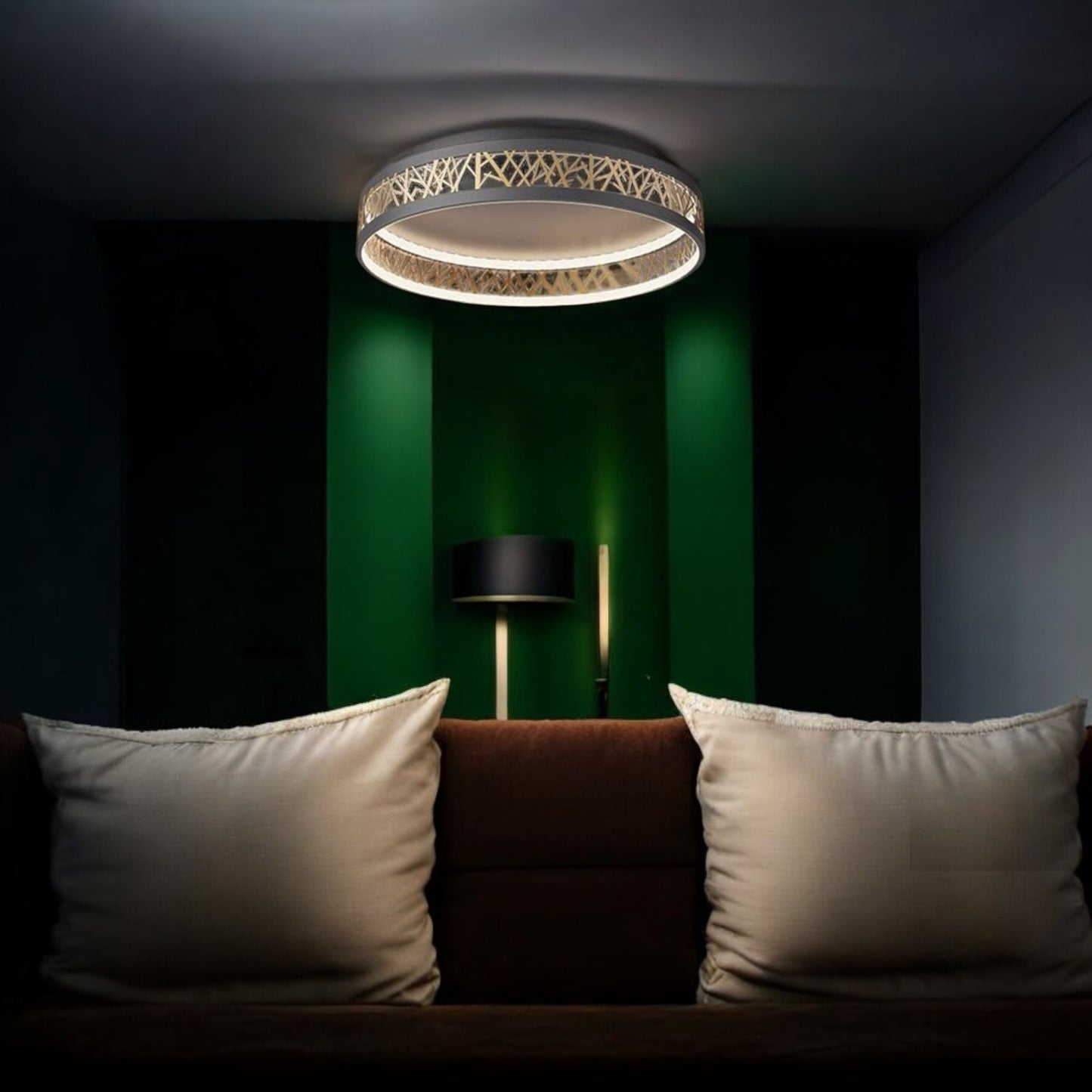 ALTIN™ LED Deckenleuchte mit Fernbedienung – Dimmbar, Ø52 cm, Modernes Schwarz-Gold Design für Wohnzimmer, Schlafzimmer & Büro