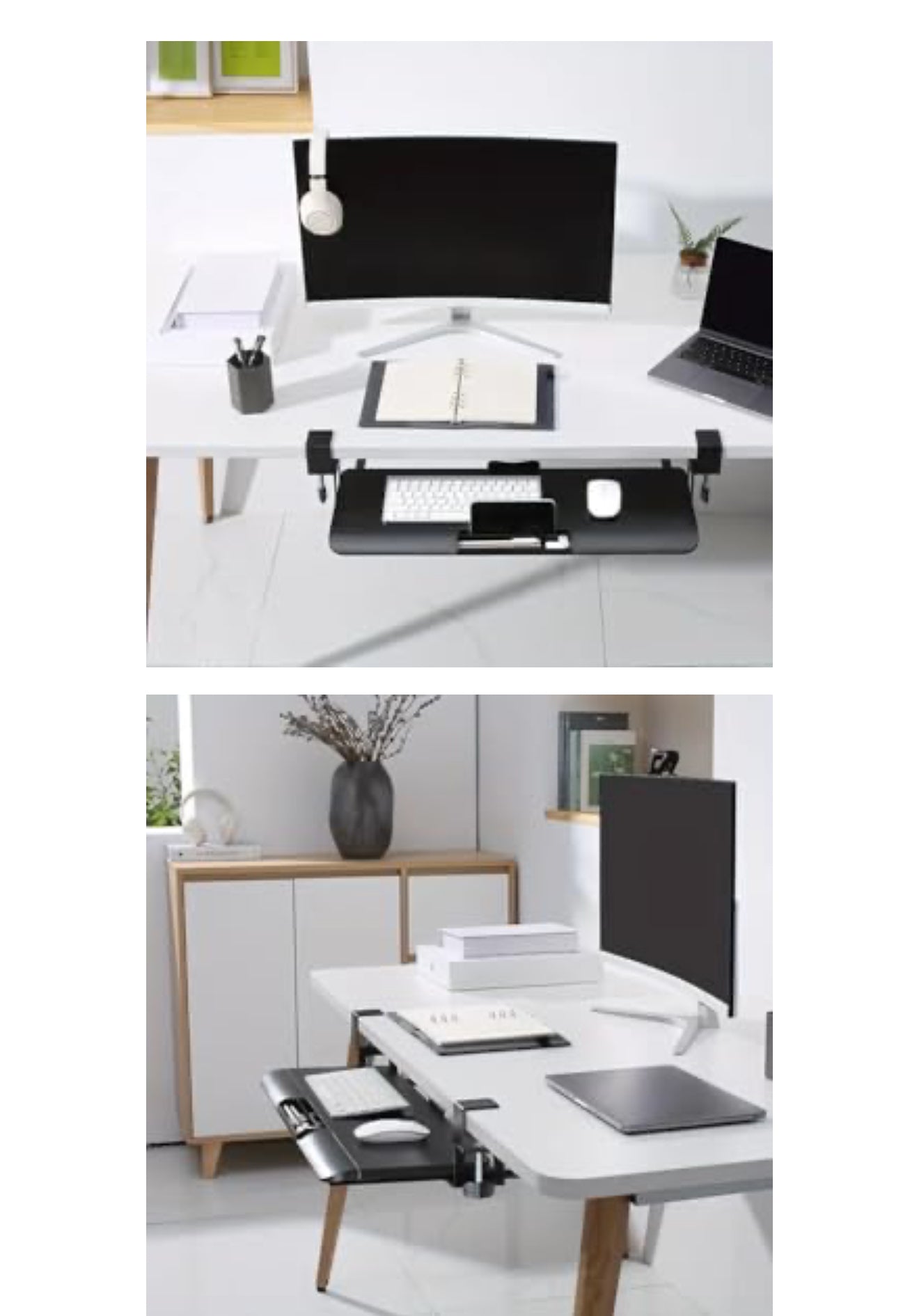 ALTIN™ Ausziehbare Tastaturablage unter dem Schreibtisch – Großes Format 65 x 25 cm – Mit C-Klemme, Ergonomisch & Stabil – Ideal für Arbeit & Gaming