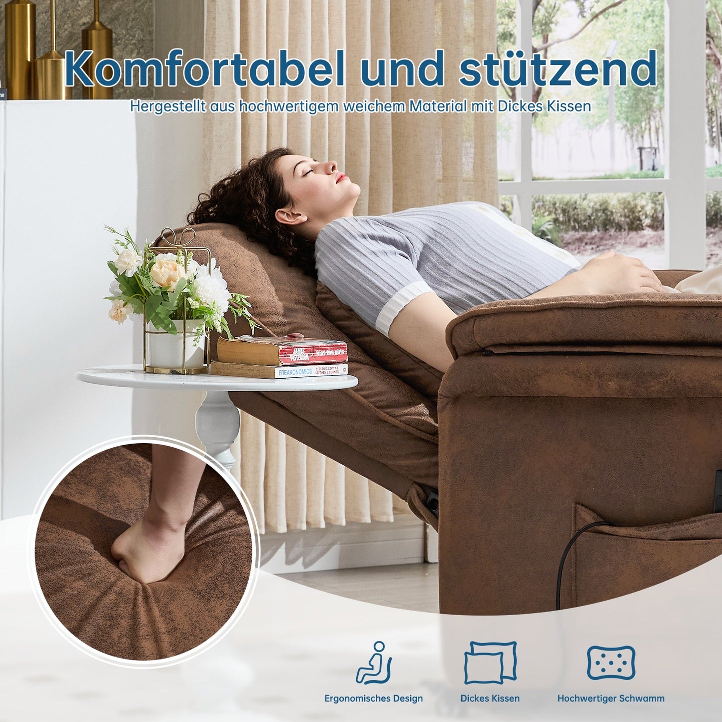 Elektrischer Relaxsessel – Doppelmotor, Luxus Komfort & Funktionalität R-Edition