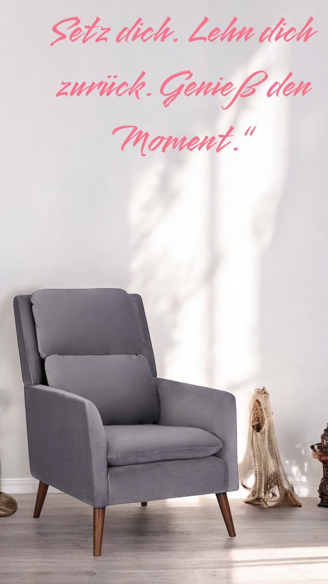 ALTIN™ loungesessel aus samtstoff – luxuriöser entspannungssessel in blau und grau, mit dicker polsterung & stilvollem design für wohn- oder schlafzimmer