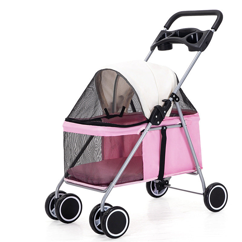 ALTIN™ Zusammenklappbarer Haustier-Kinderwagen mit 4 Rädern – Komfortabler Jogging-Buggy für Hunde & Katzen