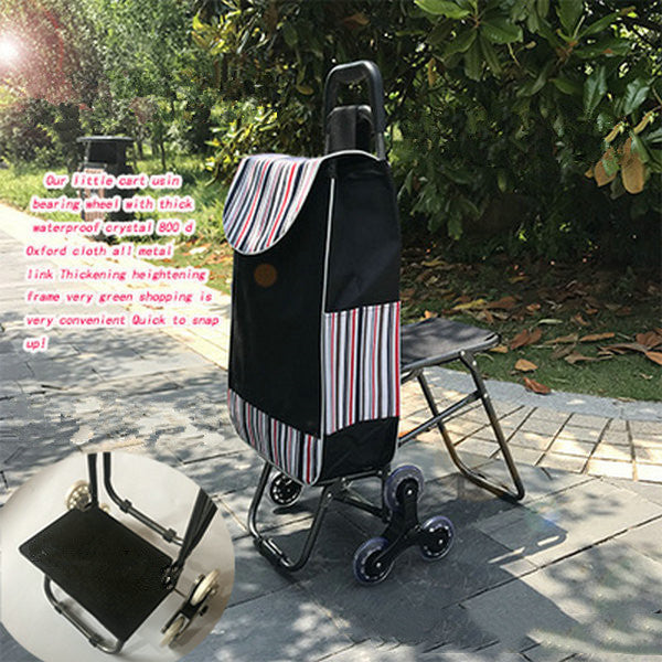ALTIN™ Einkaufswagen mit Sitz – 3-Rad-System – Faltbar & Belastbar – für Senioren & Alltag