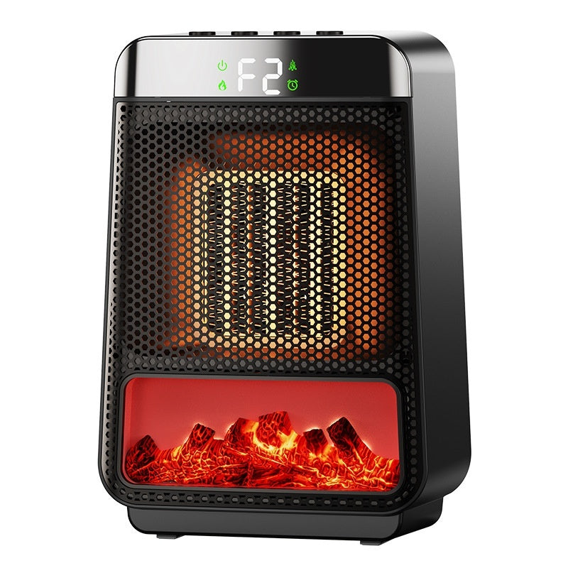 🔥 Tragbarer 1500W Elektroheizer mit 3D Flammeneffekt | PTC Keramik Heizung | Thermostat, Timer & 2 Lüfterstufen | Leiser Innenraum Heizlüfter