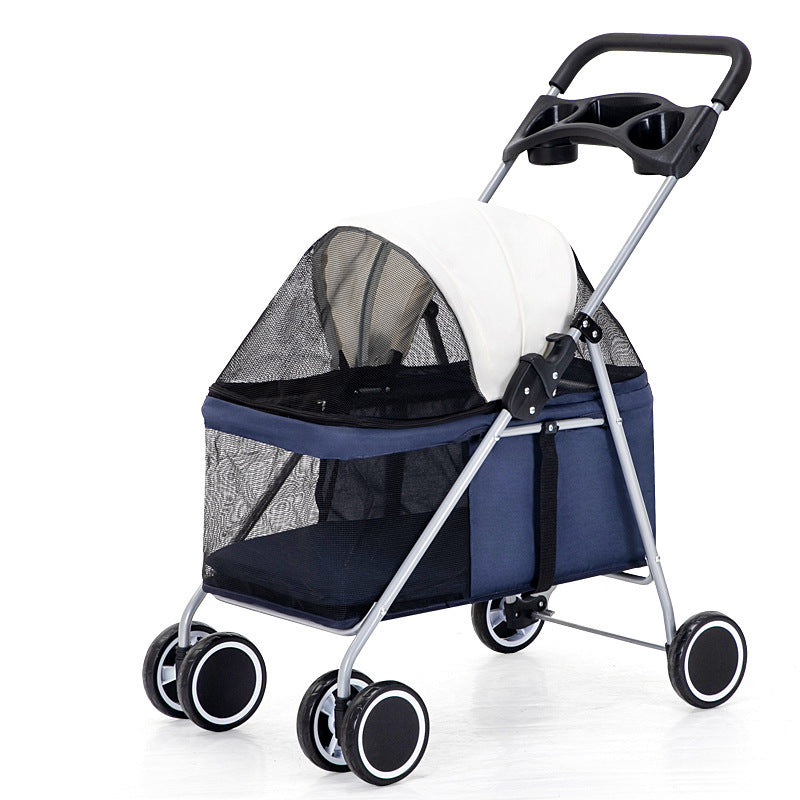 ALTIN™ Zusammenklappbarer Haustier-Kinderwagen mit 4 Rädern – Komfortabler Jogging-Buggy für Hunde & Katzen
