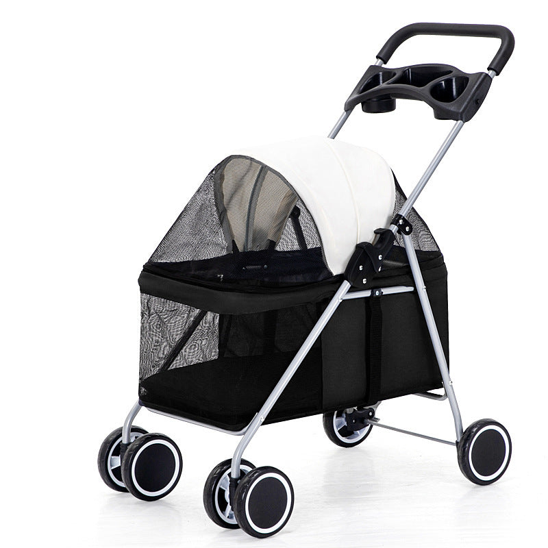 ALTIN™ Zusammenklappbarer Haustier-Kinderwagen mit 4 Rädern – Komfortabler Jogging-Buggy für Hunde & Katzen
