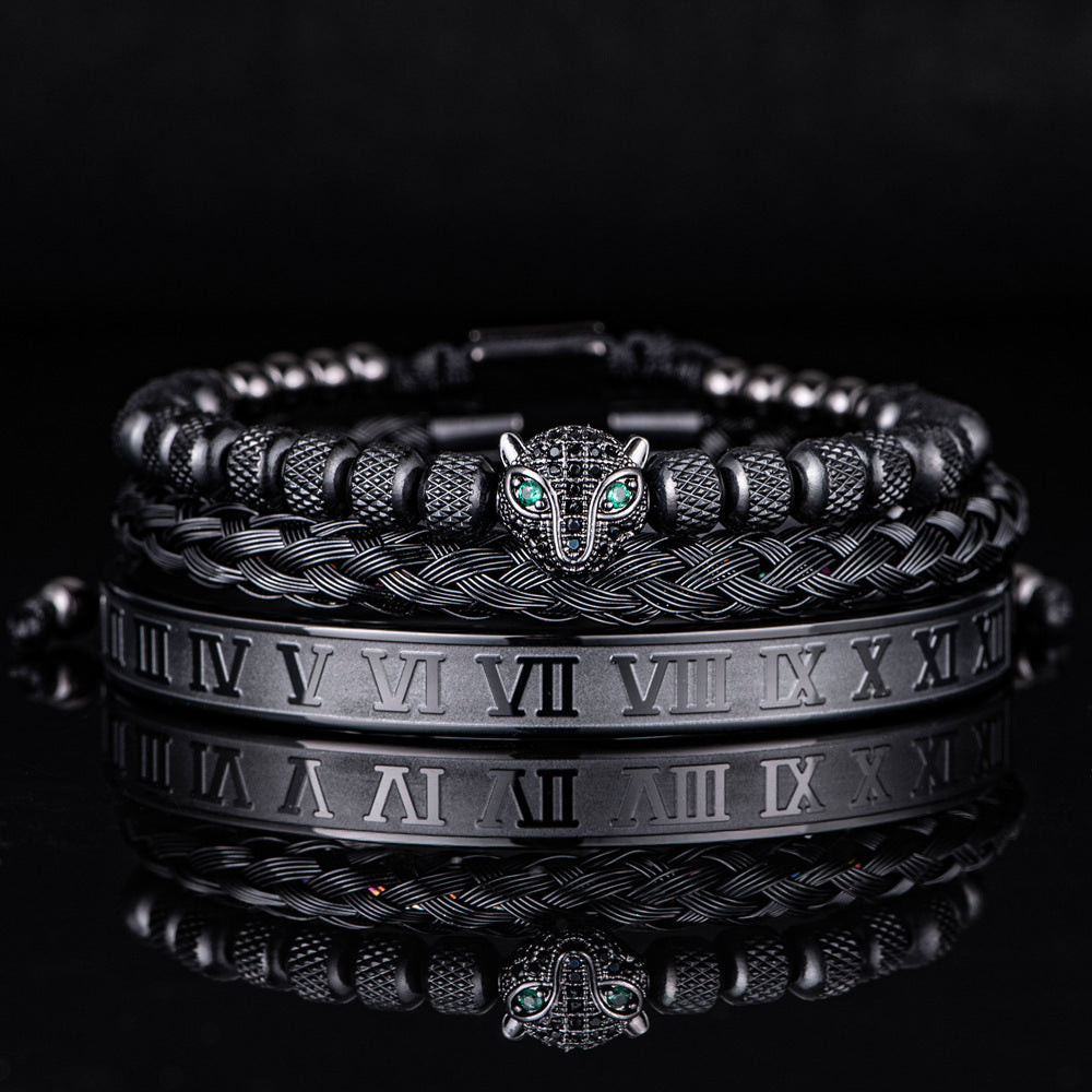 ALTIN™ Ewige Anziehung – Römisches Armband-Set mit Leopardenkopf | Unisex & Leidenschaftlich