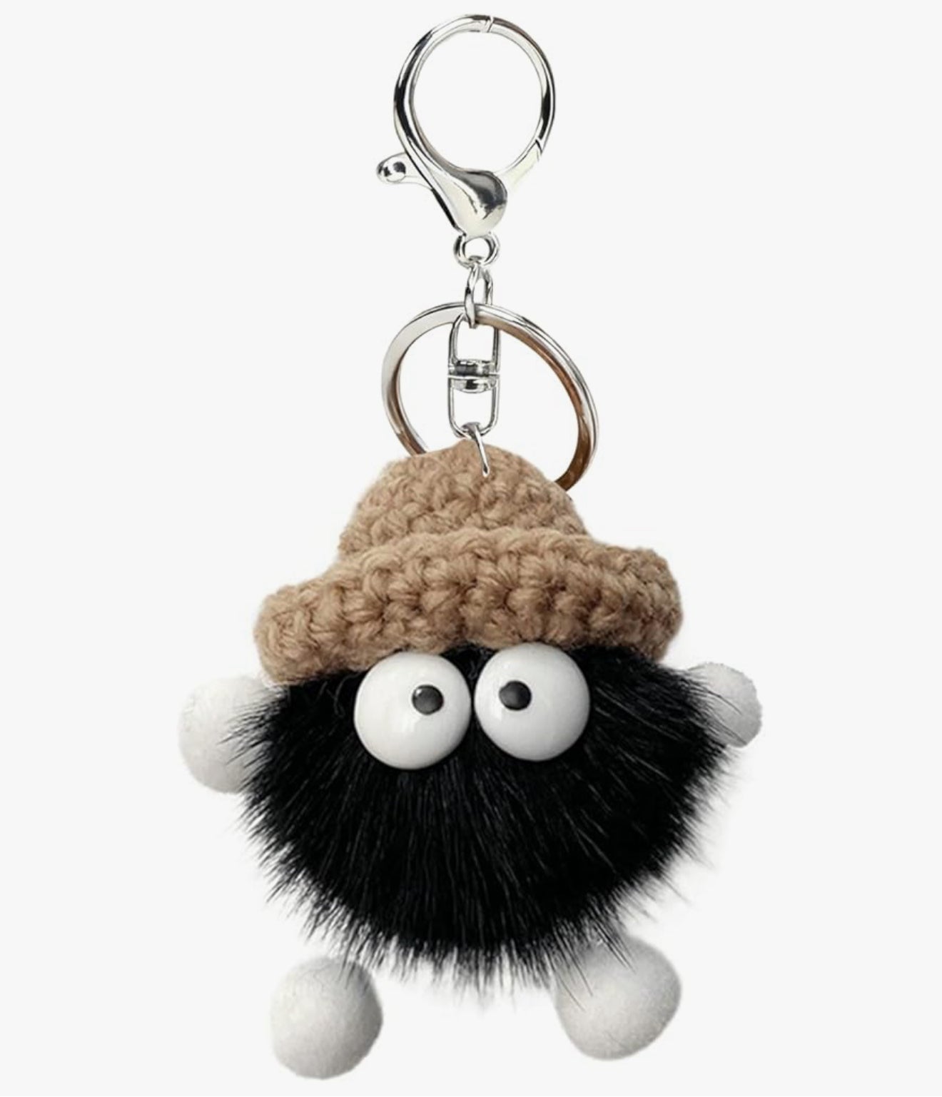 Cord Shopper Schultertasche Hobo Groß Schwarz/Beige mit Reißverschluss + Schlüsselanhänger