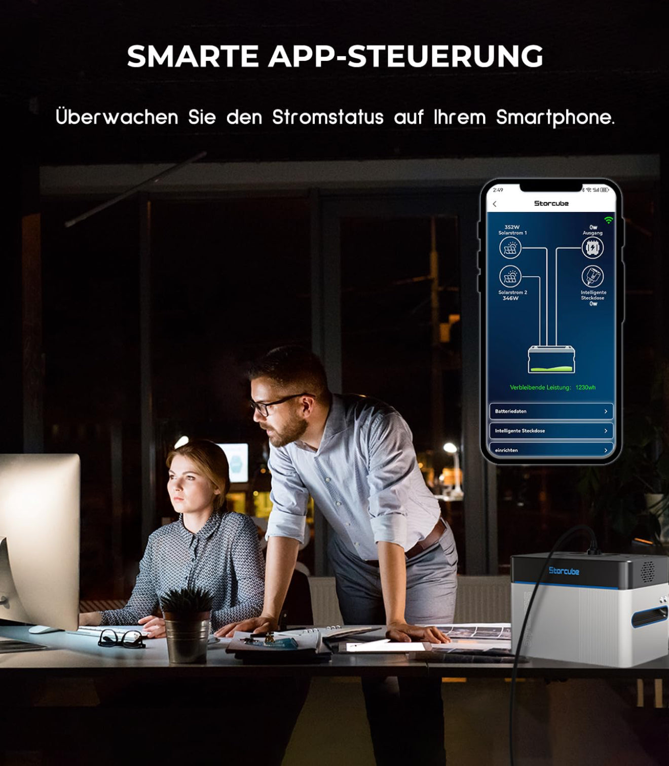 STORCUBE Power Hub für S1000 Tragbare Powerstation, Split-Wechselrichter mit 1000 W / 3X AC-Ausgänge, 2X USB-Anschlüsse, 600W max. Solareingang