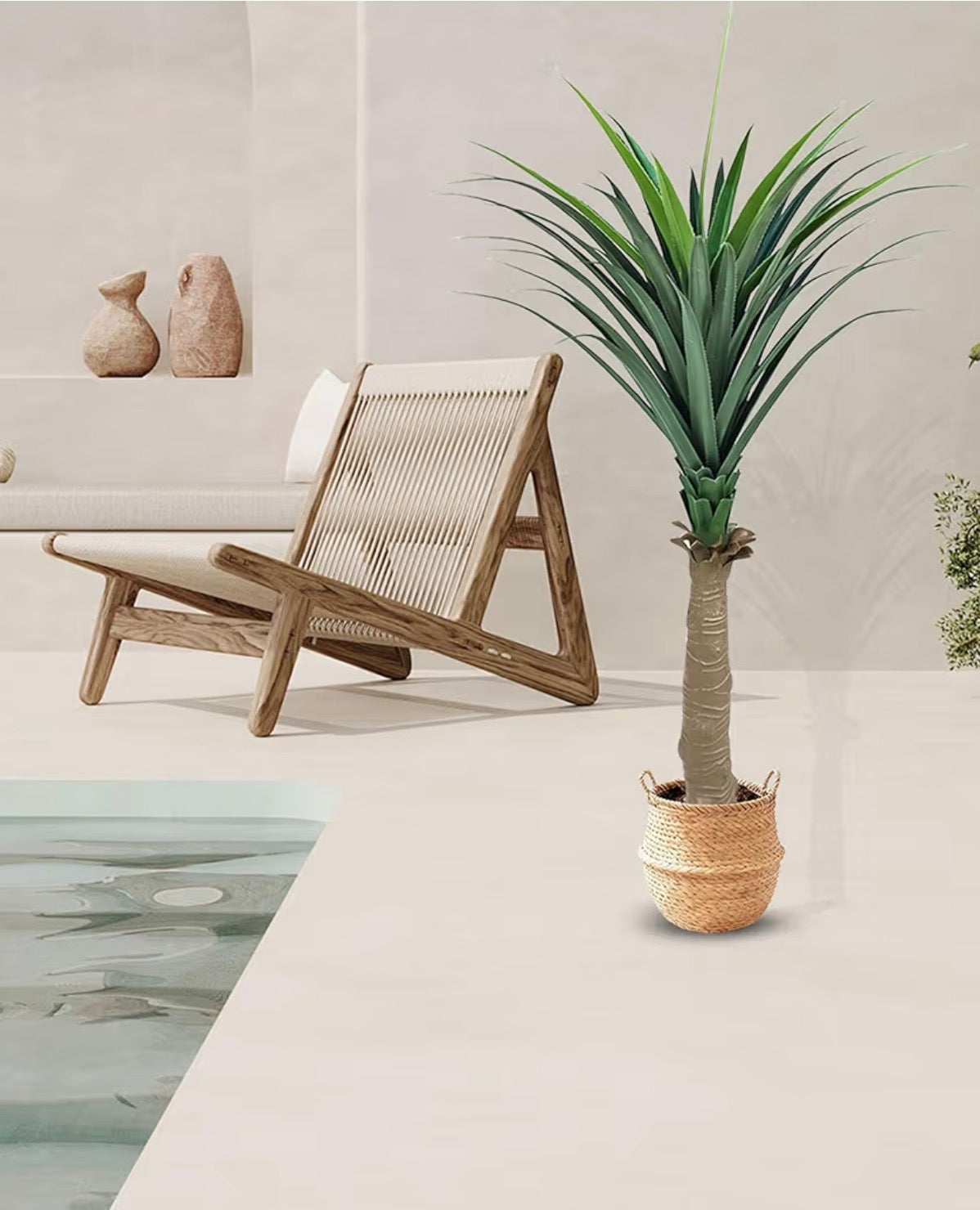 Künstliche Agave Pflanze 120/150cm GOVIRAYE Tropen Deko Innen Außen Büro Balkon