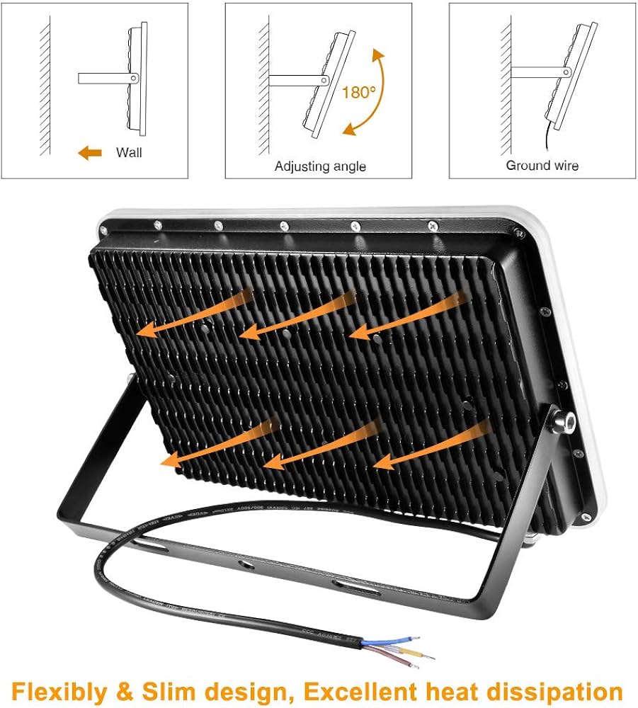 300W LED Flutlicht IP67 Außenstrahler 24000lm Kaltweiß Hof Garage Garten