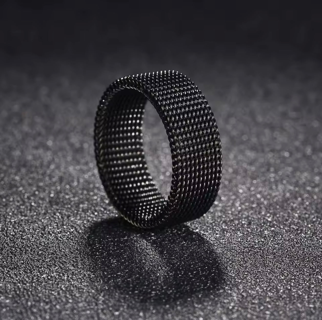Apple Milanese Titan Milano Armband + Elastischer Titan Ring Unisex Set
