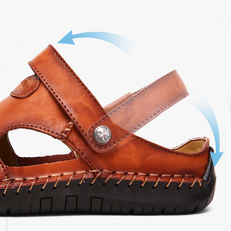 ALTIN™ Herren Leder-Sandalen – Atmungsaktiv, rutschfest & handgenäht