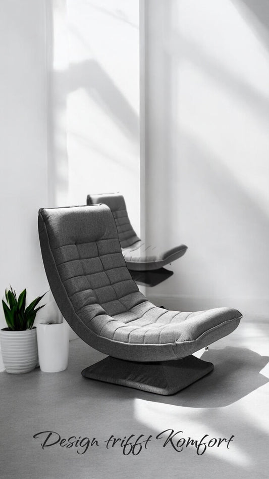 ALTIN™ Bodenstuhl – 360° Drehbar | Verstellbare Rückenlehne | Klappbares Bodensofa | Relax & Gaming Sessel in Grau/Schwarz
