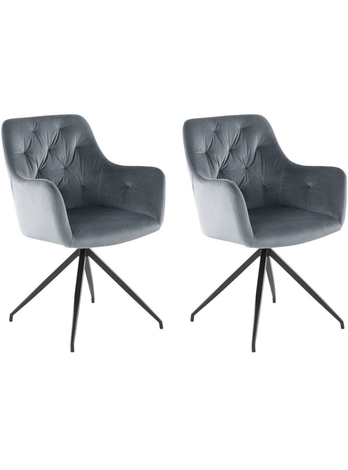 Luxus-Samtstühle im Set – 2er (179 €) oder 4er (259 €) – X- oder Vierfußgestell – Verschiedene Farben – Belastbar 120 kg – Versand kostenlos