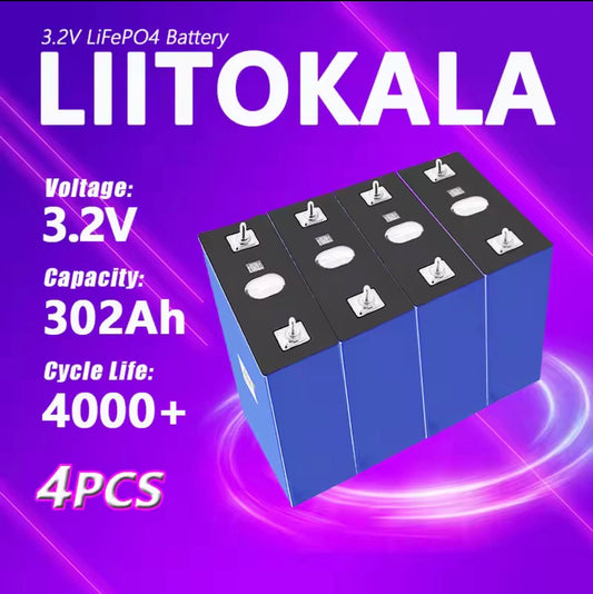 LiitoKala 3.2V 302Ah LiFePO4 Prismatic Akku Zelle A+ Solar