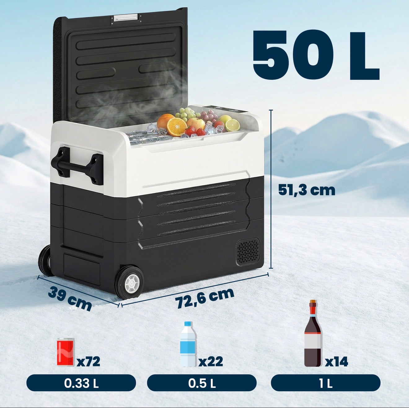 50L Kompressor Kühlbox -20°C bis 20°C Dual Zone App