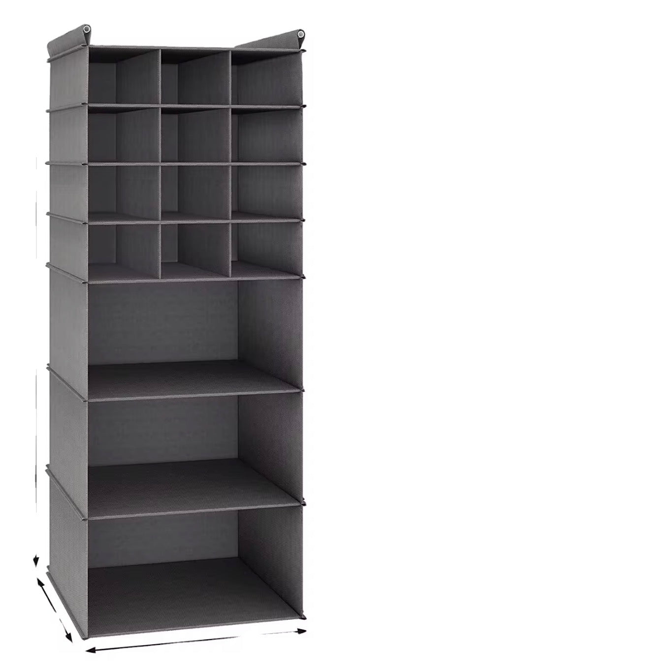 2er Set Schrank Organizer 30 Fächer Hängeregal Kleiderschrank Aufbewahrung Grau