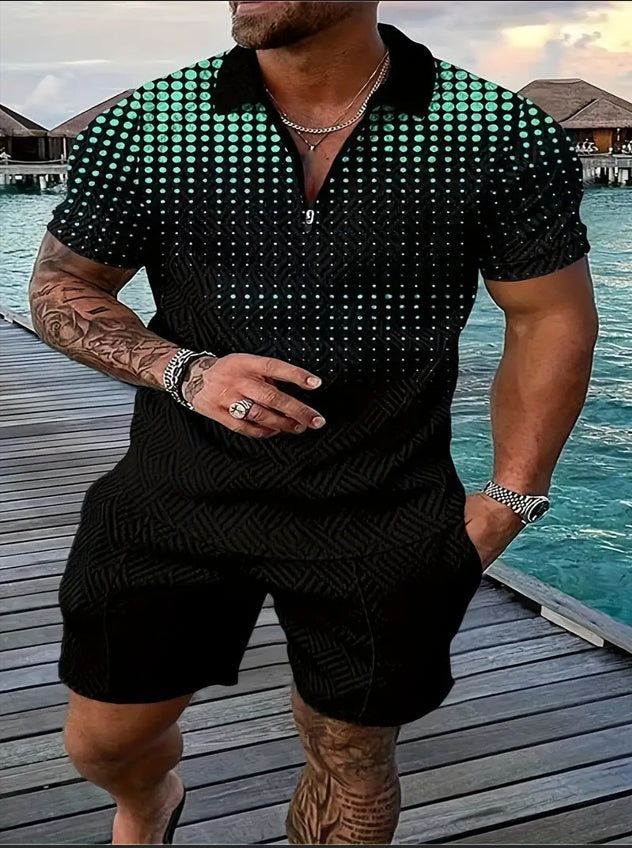 ALTIN™ Herren Sommer Polo-Set – Kurzarmshirt & Shorts – Atmungsaktiv & Bequem