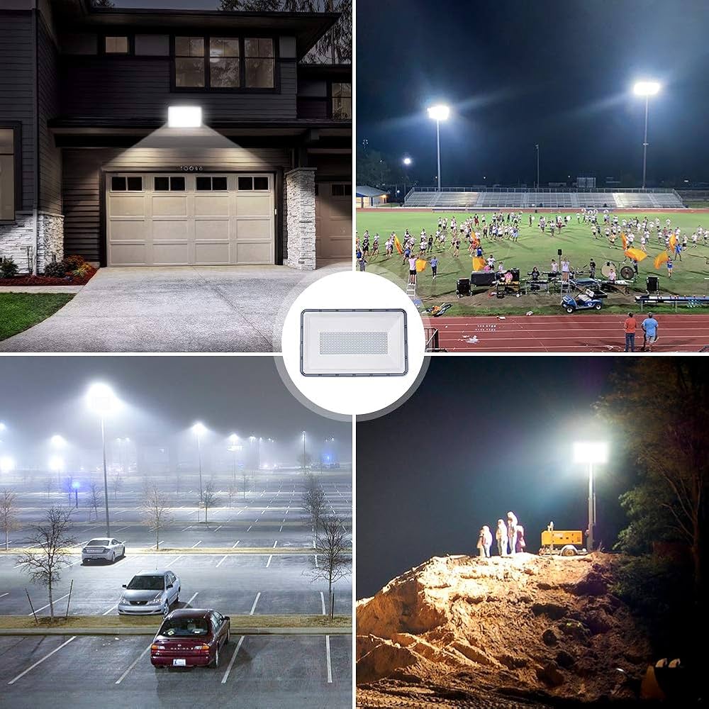 300W LED Flutlicht IP67 Außenstrahler 24000lm Kaltweiß Hof Garage Garten