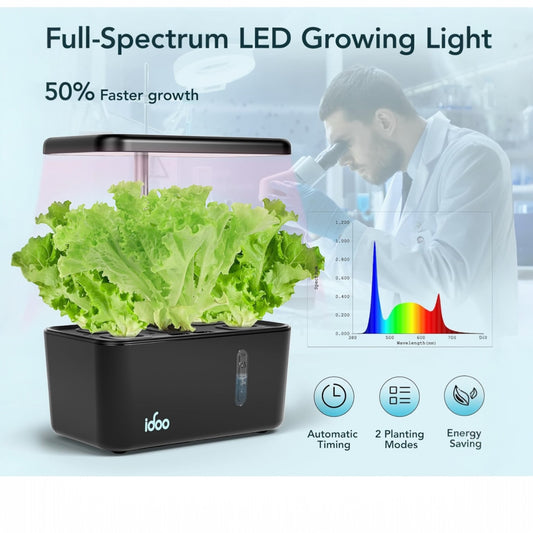 ALTIN™ hydroponisches pflanzensystem mit sprouter-tablett – indoor-garten mit led-timerlicht, pumpe & höhenverstellung bis 30 cm