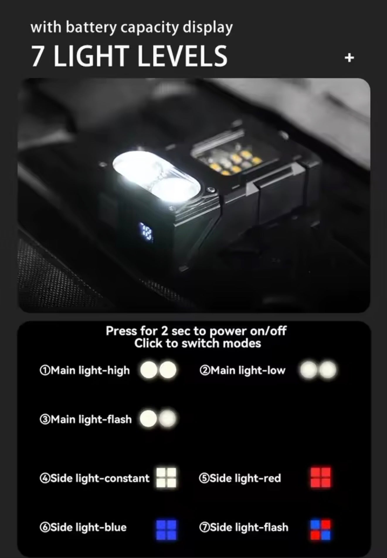 Multifunktionale taktische Arbeitslampe 7-in-1, 500 Lumen, Powerbank, IP45, Clip ✅