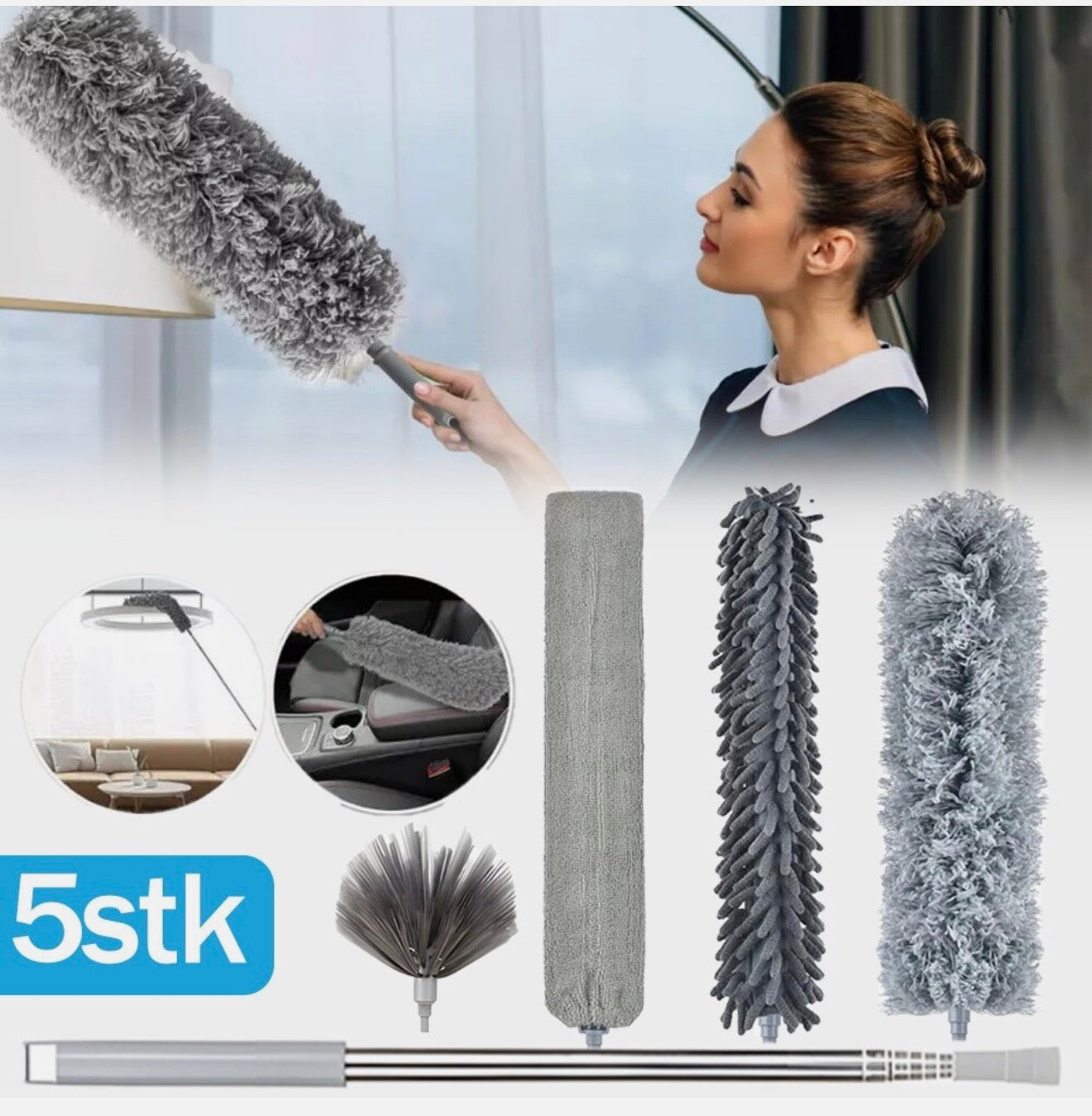 🧹 2er Set Teleskop-Staubwedel – Für ein sauberes Zuhause ohne Leiter!