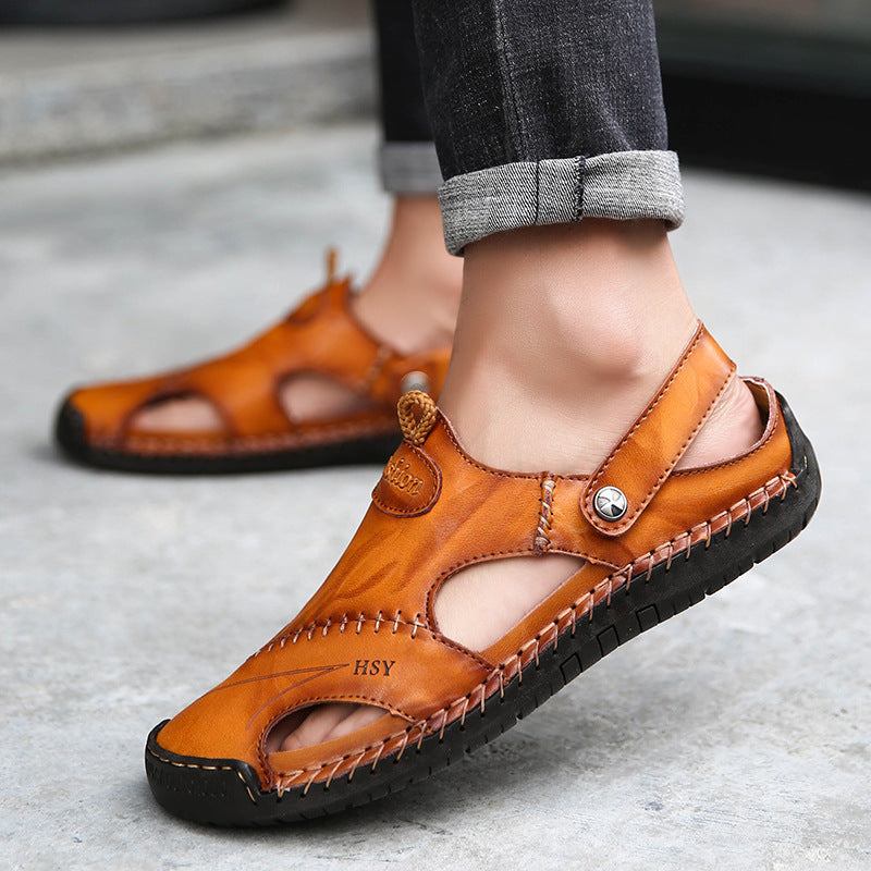 ALTIN™ Herren Leder-Sandalen – Atmungsaktiv, rutschfest & handgenäht