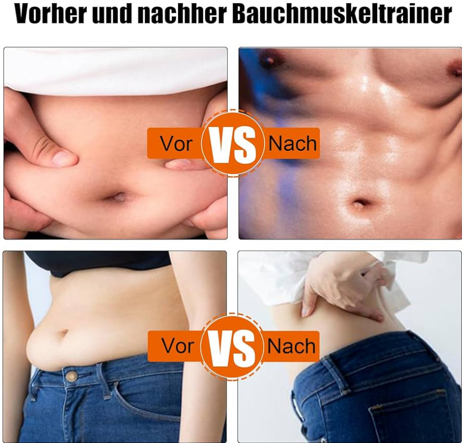 EMS Bauchmuskeltrainer Elektrisch Power ABS Stimulator USB 12 Modi 19 Intensität