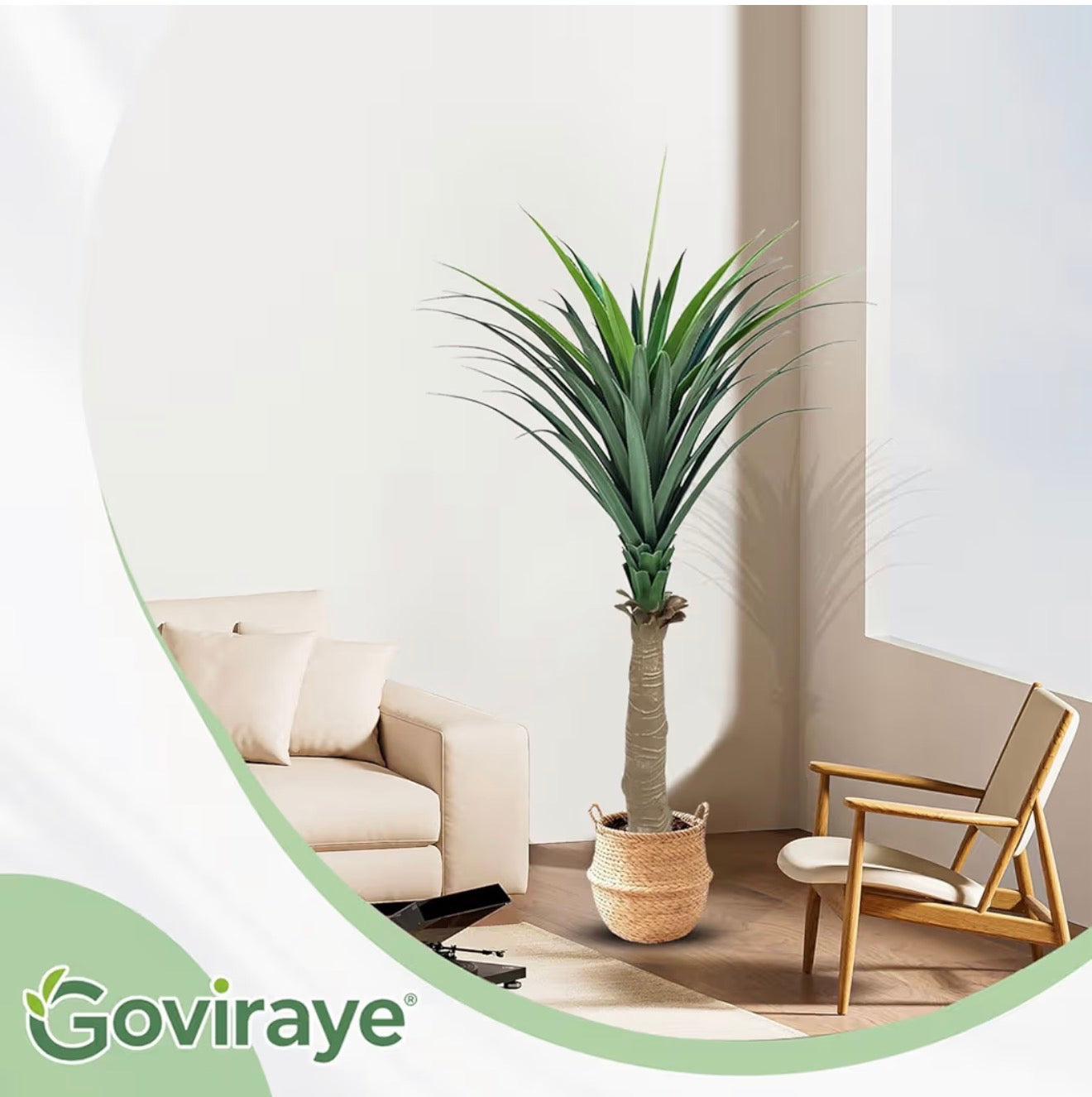 Künstliche Agave Pflanze 120/150cm GOVIRAYE Tropen Deko Innen Außen Büro Balkon
