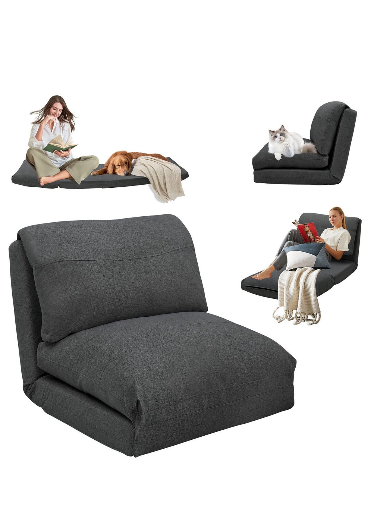 ALTIN™ Sofa & Bett ( Dunkelgrau & Grau )