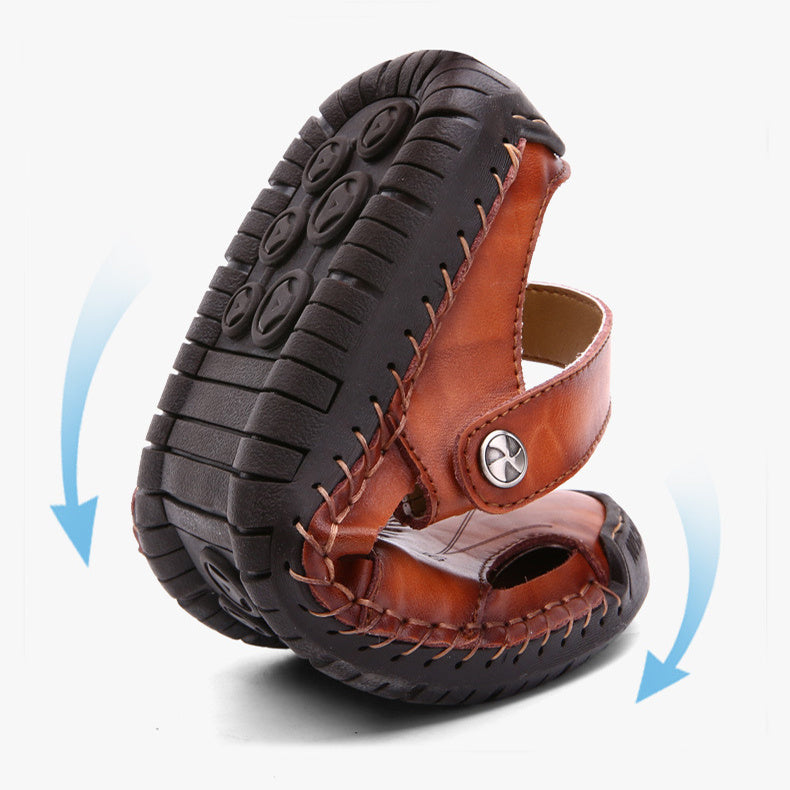 ALTIN™ Herren Leder-Sandalen – Atmungsaktiv, rutschfest & handgenäht
