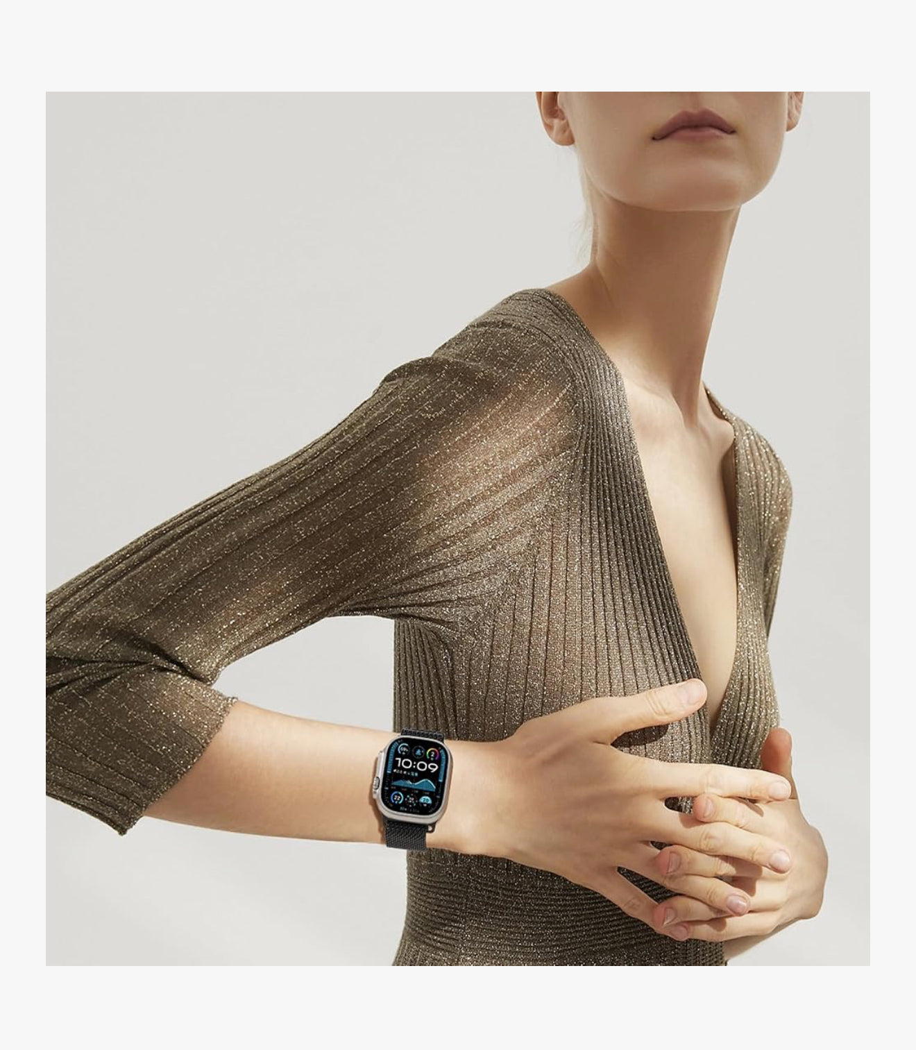 Edelstahl Milanese Armband für Apple Watch Ultra/SE/Serie 1–10