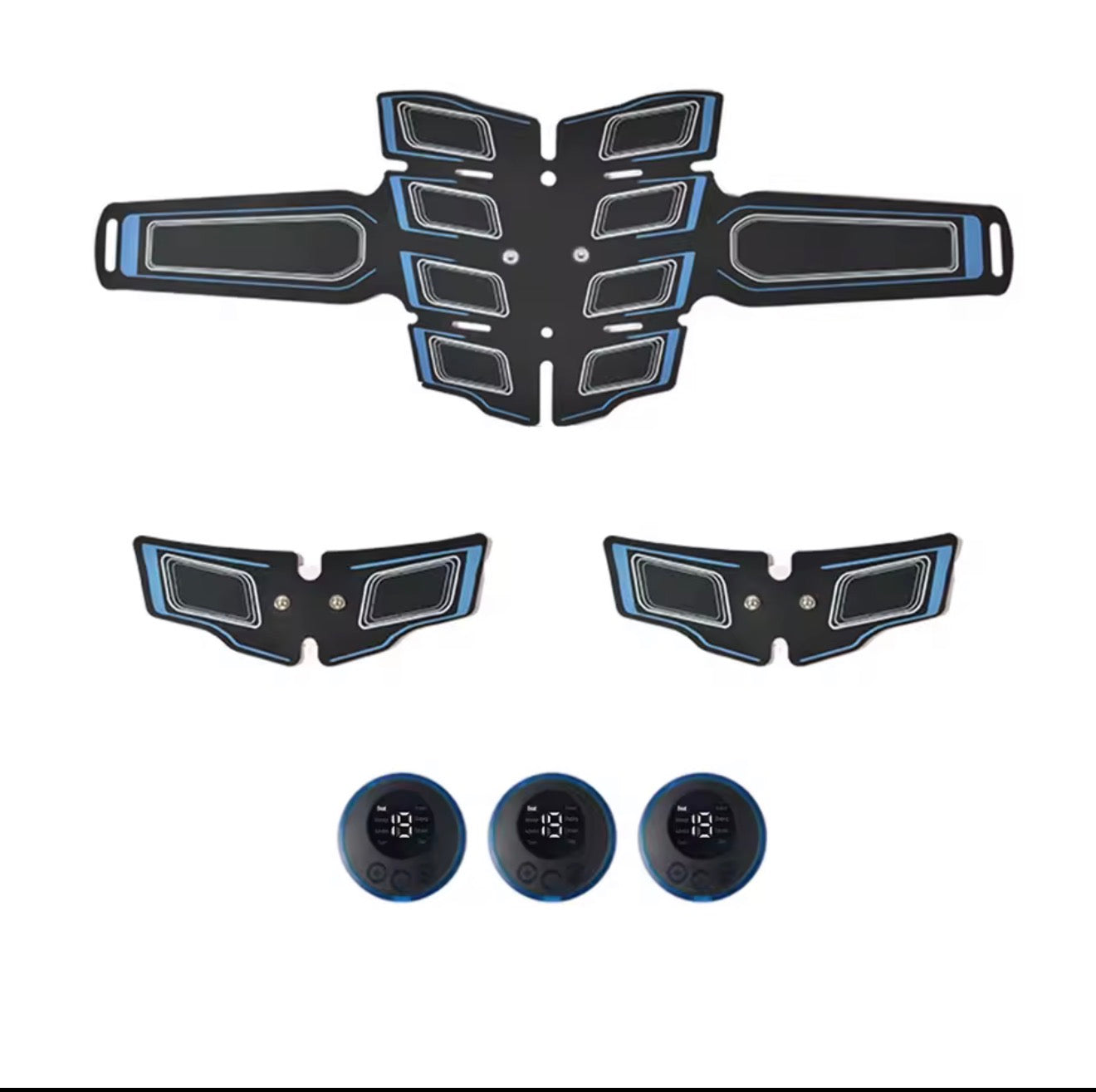 EMS 3in1 Muskelstimulations Set für Bauch Arme Beine mit LCD USB