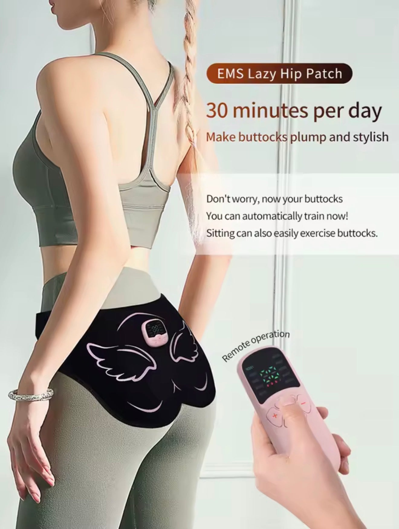 EMS 3in1 Muskelstimulations Set für Bauch Arme Beine mit LCD USB