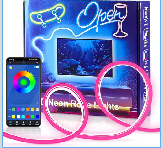 RGB Neon LED Streifen 5M App Steuerung Musik Sync Flexibles Lichtband