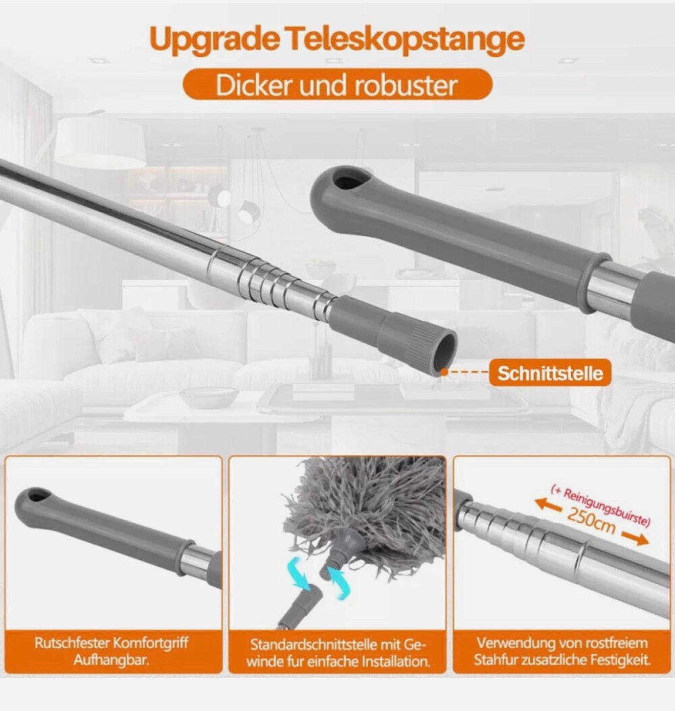 🧹 2er Set Teleskop-Staubwedel – Für ein sauberes Zuhause ohne Leiter!