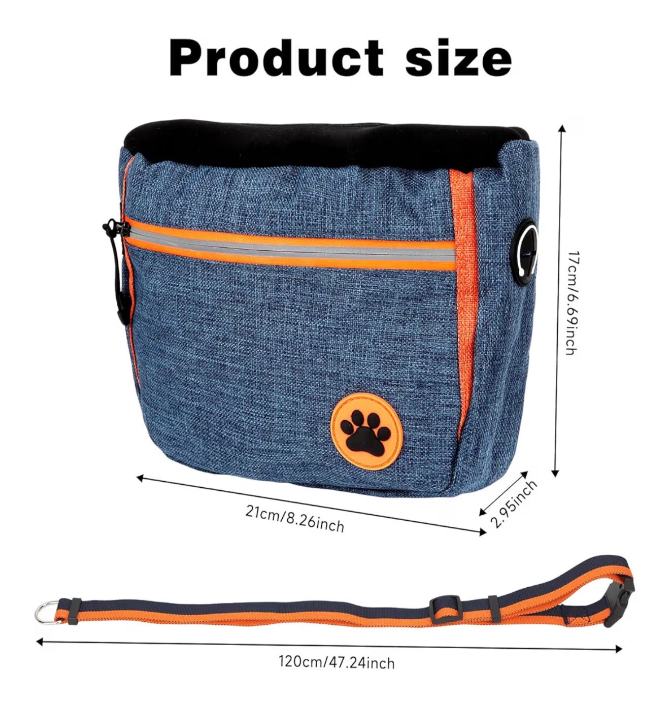 2x Hunde Leckerli Tasche Futterbeutel Kotbeutelspender Training Gassi Blau