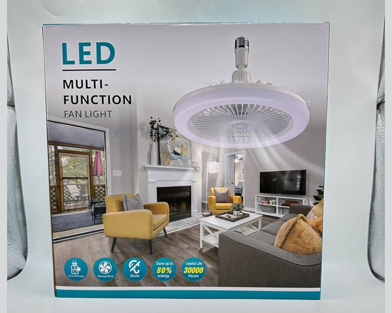 LED Deckenventilator 30W mit Fernbedienung, 3 Farben, Timer, Leise 24,5cm
